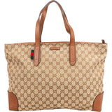 Gucci Monogram GG Canvas Web Detail Sherry Tote Shoulder Bag