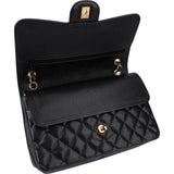 Chanel Quilted Caviar Leather Jumbo Double Flap Crossbody Bag