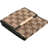 Gucci Monogram GG Canvas Metal Bar Bifold Wallet