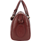 Cartier Bordeaux Leather Boston Handbag