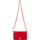 Chanel Quilted Lambskin 24K Gold Mini Single Flap Shoulder Bag