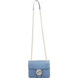 Gucci Blue Pebbled Leather Small Interlocking GG Crossbody Bag