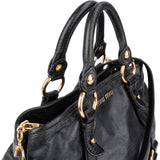 Miu Miu Vitello Lux Leather Ring Tote Handbag