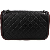 Chanel Quilted Lambskin Bicolor Jumbo Single Flap Shoulder Bag