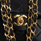 Chanel Quilted Lambskin 24K Gold Small Double Flap Shoulder Bag