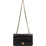 Chanel Quilted Lambskin Medium 24K Gold Double Flap Shoulder Bag