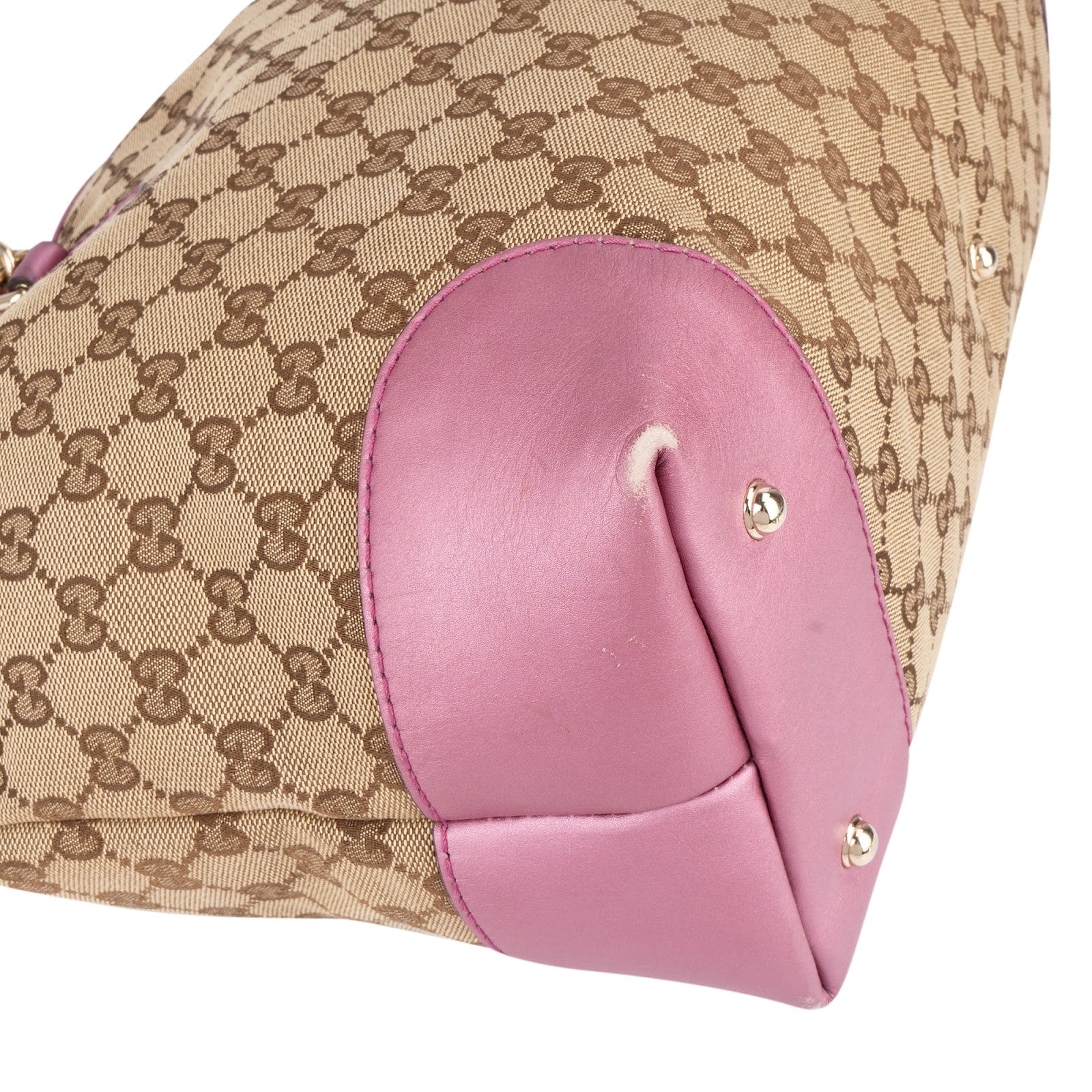 Gucci Monogram GG Heart Bit Tote Handbag - vintageandkickz