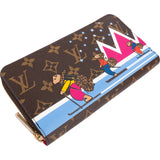 Louis Vuitton Monogram Canvas Illustre Xmas Skating Bears Mount Bleu Zippy Wallet