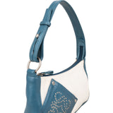 Loewe Leather and Canvas Anagram Studded Pochette Shoulder Bag