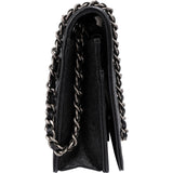 Chanel Quilted Caviar Leather Small Boy Wallet On Chain Crossbody Bag