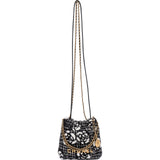 Chanel 22 Cashmere Checkered Rose Pattern Bucket Small Crossbody Handbag