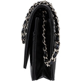 Chanel Patent Leather Quilted Boy Wallet On Chain Crossbody Bag