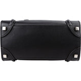 Céline Black Grained Leather Luggage Handbag