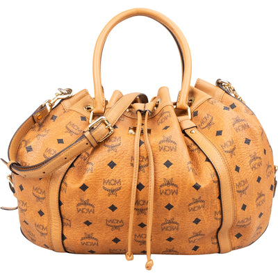 MCM Monogram Visetos Essential Hobo Drawstring Handbag
