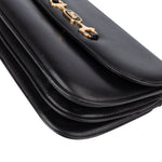 Celine Black Leather Triomphe Shoulder Bag - vintageandkickz