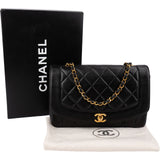 Chanel Quilted Lambskin Medium 24K Diana Gold Single Flap Crossbody Bag