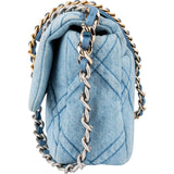 Chanel 19 Quilted Denim Single Flap Crossbody Bag
