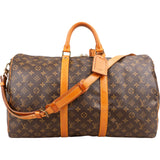 Louis Vuitton Monogram Canvas Keepall 50 Bandoulière Travel Bag