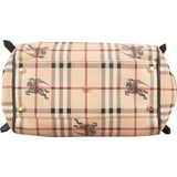 Burberry Haymarket Check Coated Canvas Equestrian Knight Hobo Shoulder Bag