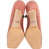 Gucci Pink Suede Leather  Dionysus Crystal-Embellished Pumps (37)