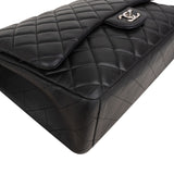 Chanel Quilted Lambskin Palladium Maxi Single Flap Crossbody Bag