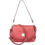 MCM Visetos Monogram Embossed Leather Patricia Saddle Shoulder Crossbody Bag