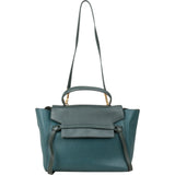 Céline Petrol Leather Grained Calfskin Belt Handbag