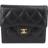 Chanel Quilted Caviar Leather Classic Small Flap Wallet