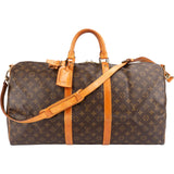 Louis Vuitton Monogram Canvas Keepall 55 Bandoulière Travel Bag