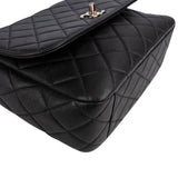 Chanel Quilted Leather Palladium Messenger Shoulder Bag