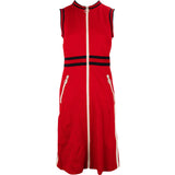Gucci Red Sleeveless Web Stripe Zip-Up Dress (M)