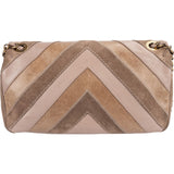 Chanel Suede Leather Chevron Patchwork Single Flap Shoulder Bag