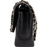 Chanel Quilted Caviar Leather Double Flap Crossbody Bag