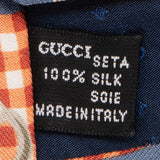 Gucci Horsebit Gingham Check Printed Pattern Silk Tie Krawatte