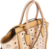 MCM Monogram Striped Visetos Canvas Luggage Tote Handbag