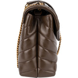 Yves Saint Laurent Brown Quilted Leather Loulou Crossbody Bag