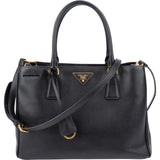 Prada Black Saffiano Leather Galleria Handbag