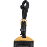 Prada Black Leather Small Luggage Tag Bag Charm