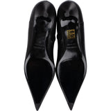 Balenciaga Fashion Show Black Leather Pointed Toe Kitten Heel Ankle Boots (37)