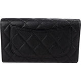 Chanel Quilted Caviar Leather Classic Flap CC Wallet