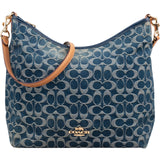 Coach Monogram Signature Denim Hobo Crossbody Bag