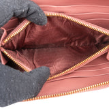 Prada Pink Saffiano Leather Zip Around Wallet