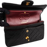 Chanel Quilted Lambskin 24K Gold Small Double Flap Crossbody Bag