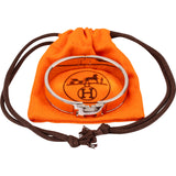 Hermès Silver Tone Clic H Orange Bracelet