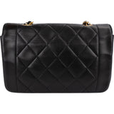 Chanel Quilted Lambskin 24K Gold Diana Single Flap Crossbody Bag