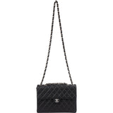 Chanel Quilted Caviar Leather Palladium Jumbo Single Flap Crossbody Bag