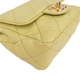 Chanel Green Quilted Lambskin Mini Square Bracelet Handle Singel Flap Crossbody Bag