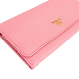 Prada Pink Saffiano Leather Wallet on Chain Crossbody Bag