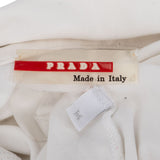 Prada Classic White Sports Emblem Long Polo Shirt (L)