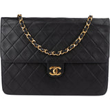Chanel Quilted Lambskin 24K Gold Single Flap Crossbody Bag